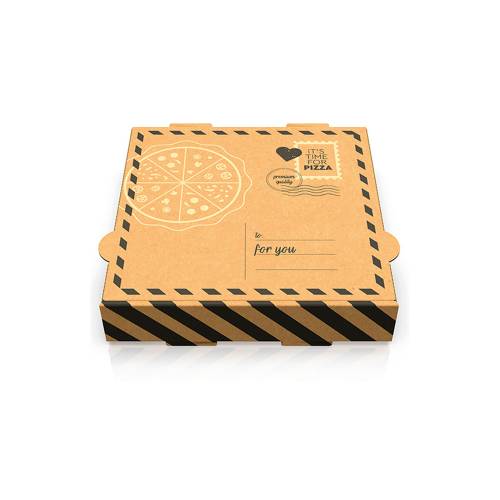 Κουτί πίτσας 24x24 εκ, Letter design, 100 τμχ