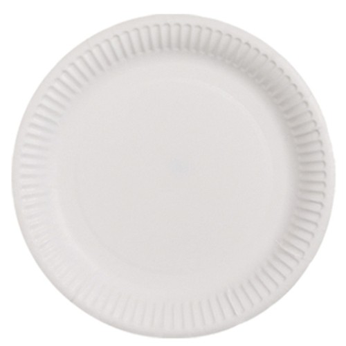 Πιάτα μιας χρήσης χάρτινα Ø 18 εκ, λευκά, 50 τμχ